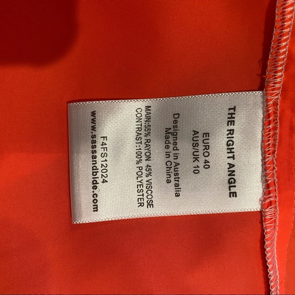 SASS & BIDE | Tank Fluro Orange | Size 10 - Picture 4 of 7